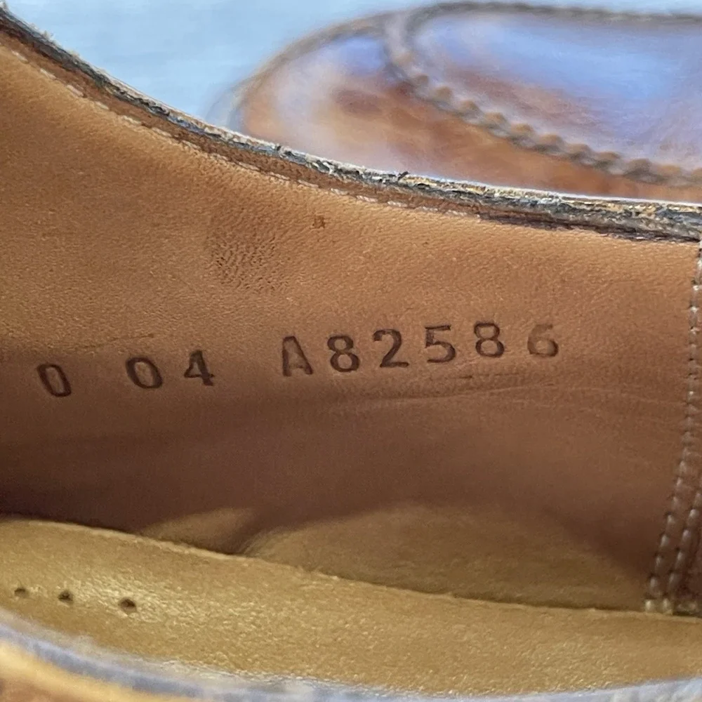 Alan Payne Wimbley Deerskin Dress Shoes Men 14 Brown Split Toe Lace Oxford Money